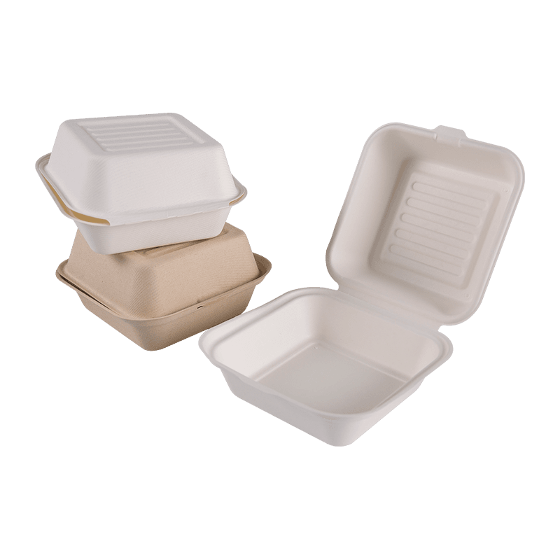 Hộp đựng đồ ăn trưa bằng bã mía Square Takeaway Burger